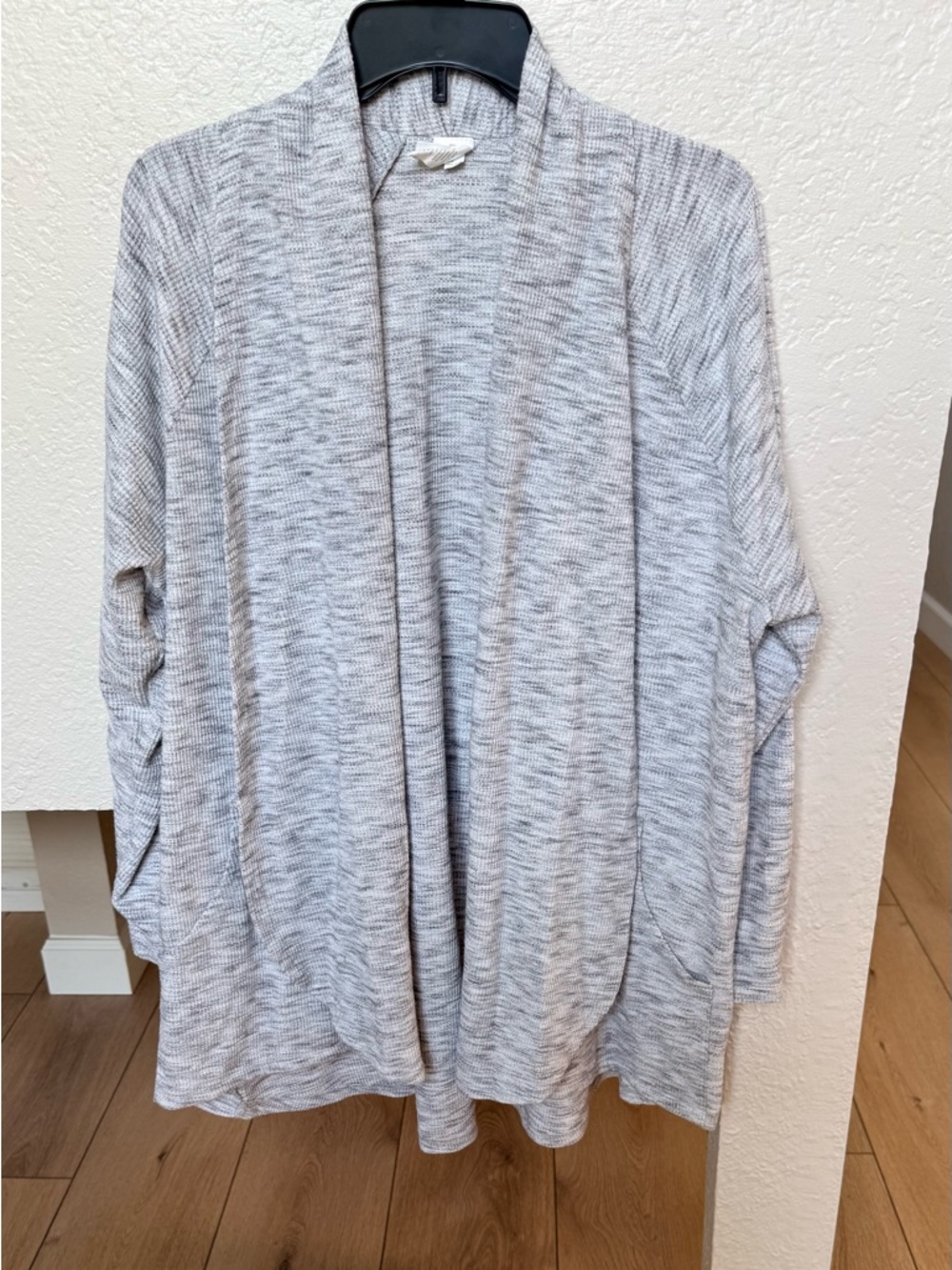 Livi Active Heather Light Gray Open-Front Cardigan